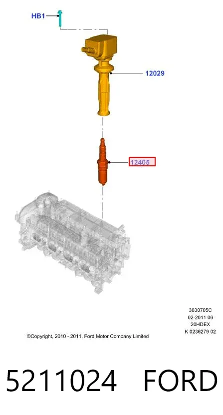 Свечи зажигания 5211024 Ford