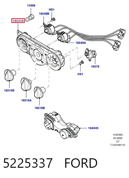 Блок управления кондиционером 5225337 Ford