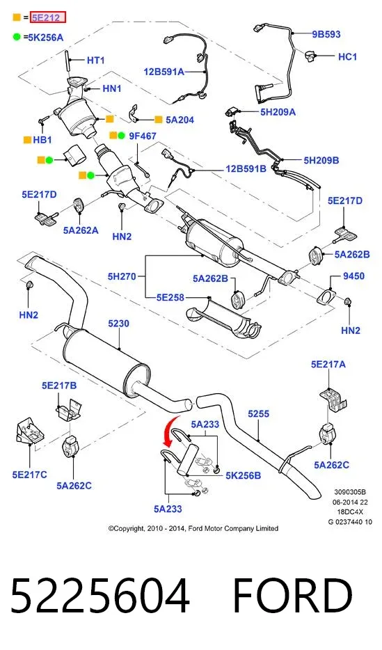 Катализатор 5225604 Ford