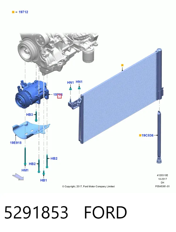 Компрессор кондиционера 5291853 Ford