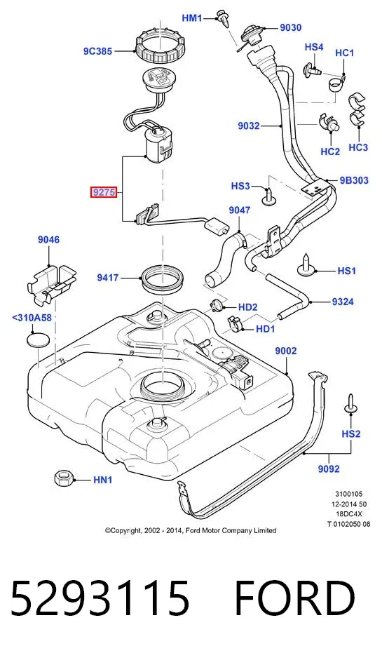 Датчик уровня топлива 5293115 Ford
