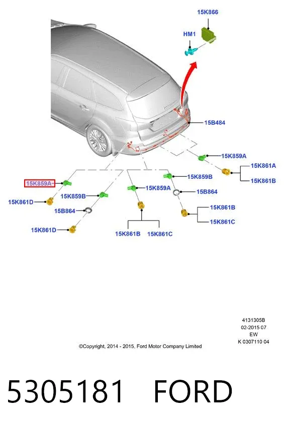Парктроники задние 5305181 Ford