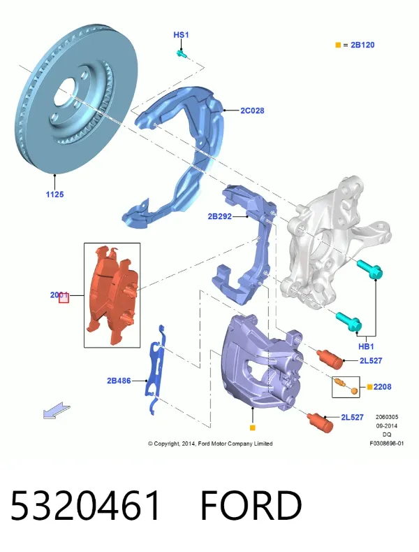 Передние тормозные колодки 5320461 Ford