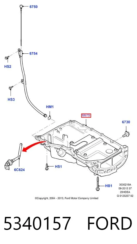 Поддон двигателя 5340157 Ford