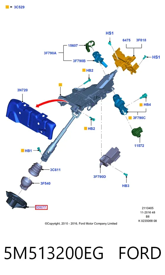 Рулевая рейка 5M513200EG Ford