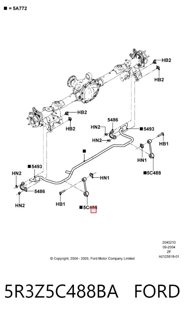 Стойка заднего стабилизатора 5R3Z5C488BA Ford