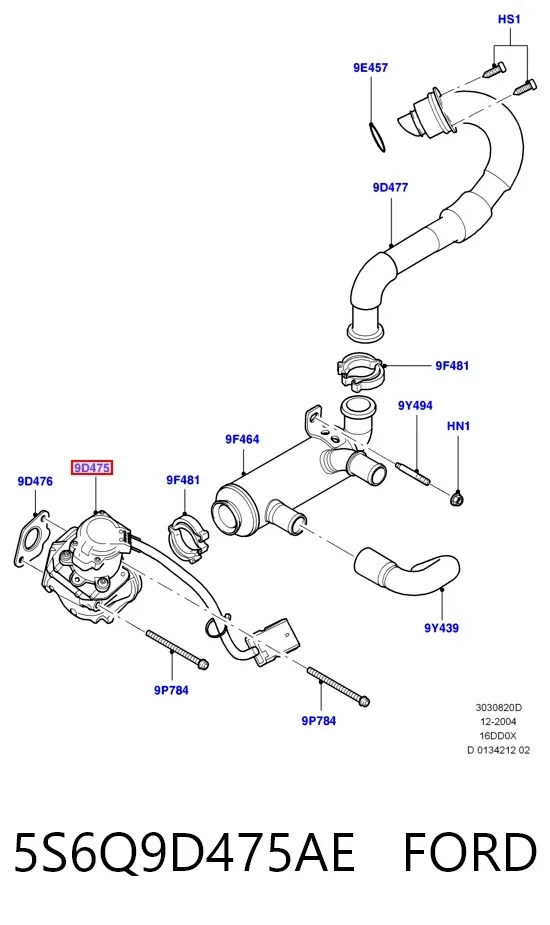 Клапан ЕГР 5S6Q9D475AE Ford