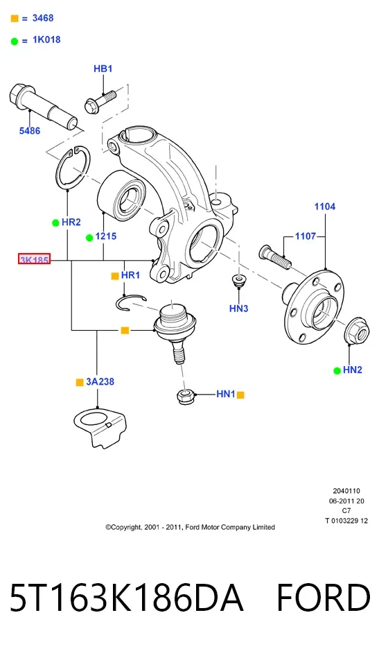  5T163K186DA Ford