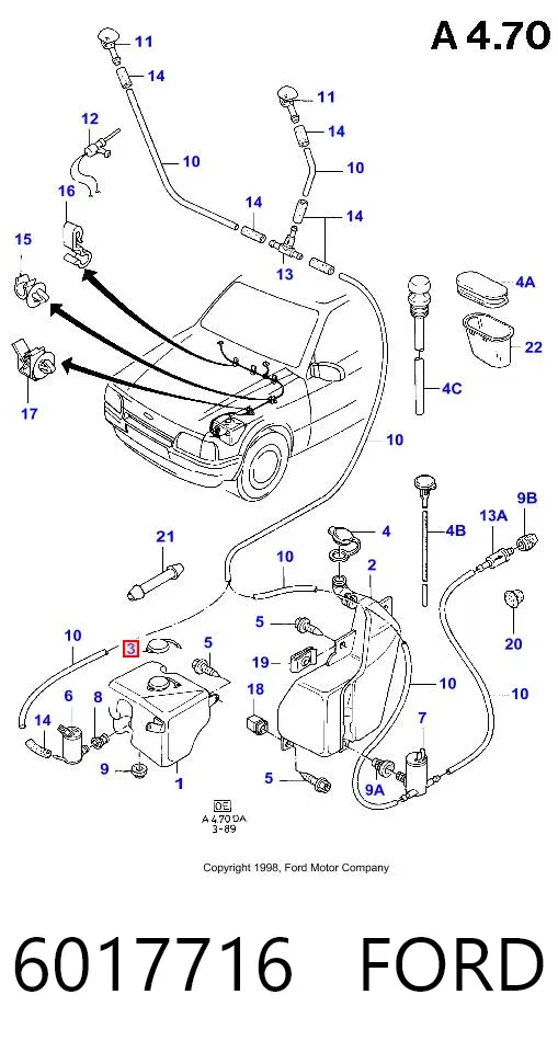 Крышка бачка омывателя 6017716 Ford