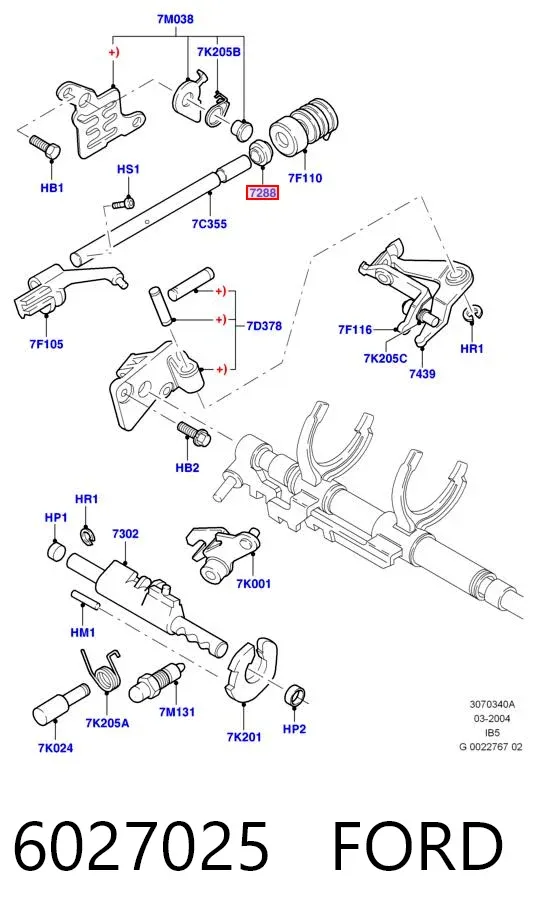 Сальник штока переключения коробки передач 6027025 Ford