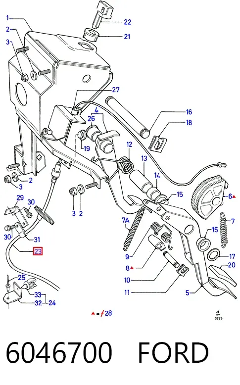 Трос сцепления 6046700 Ford