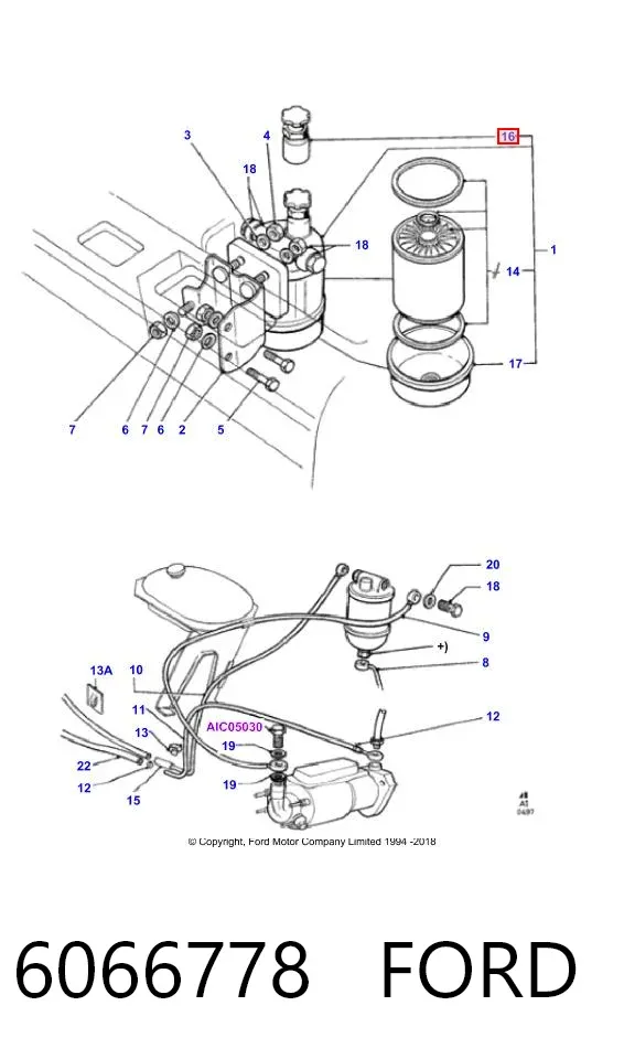 Топливный насос ручной подкачки 6066778 Ford