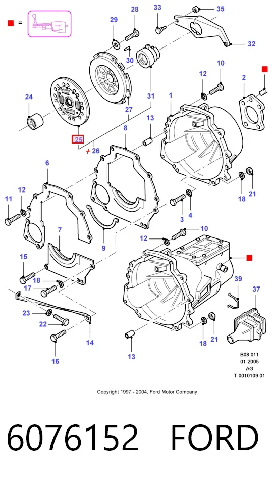 Диск сцепления 6076152 Ford