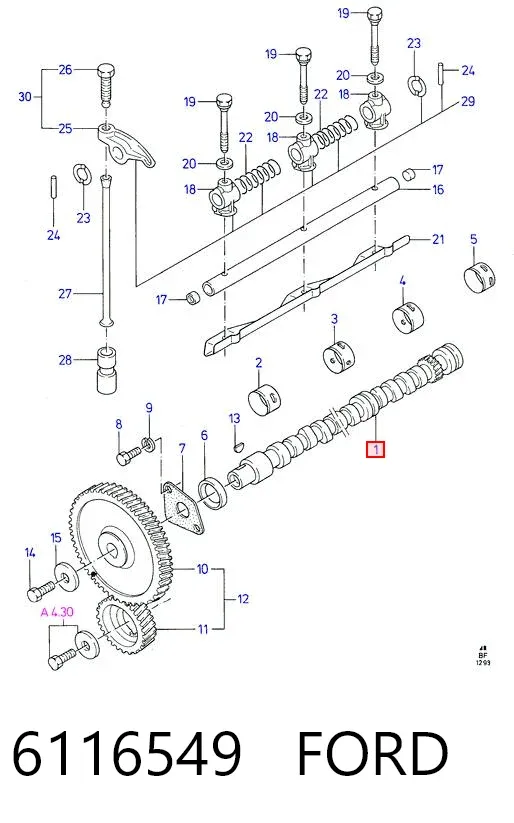 Распредвал 6116549 Ford