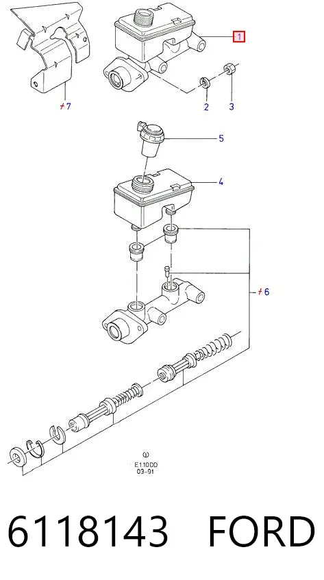 Главный тормозной цилиндр 6118143 Ford