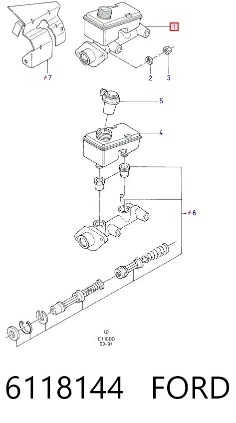 Главный тормозной цилиндр 6118144 Ford