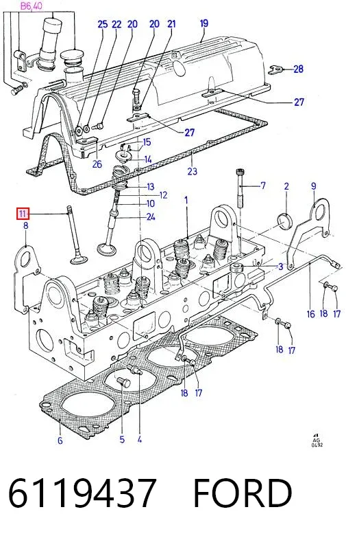 Выпускной клапан 6119437 Ford