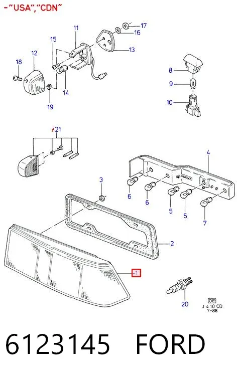 Фонарь задний левый 6123145 Ford