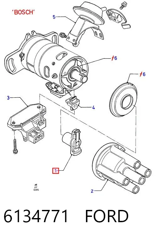 Бегунок распределителя зажигания 6134771 Ford