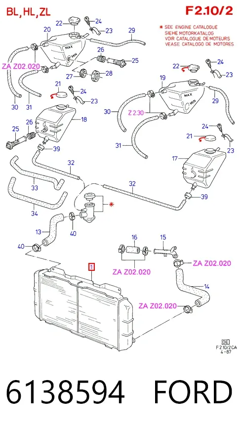 Радиатор Ford Escort III