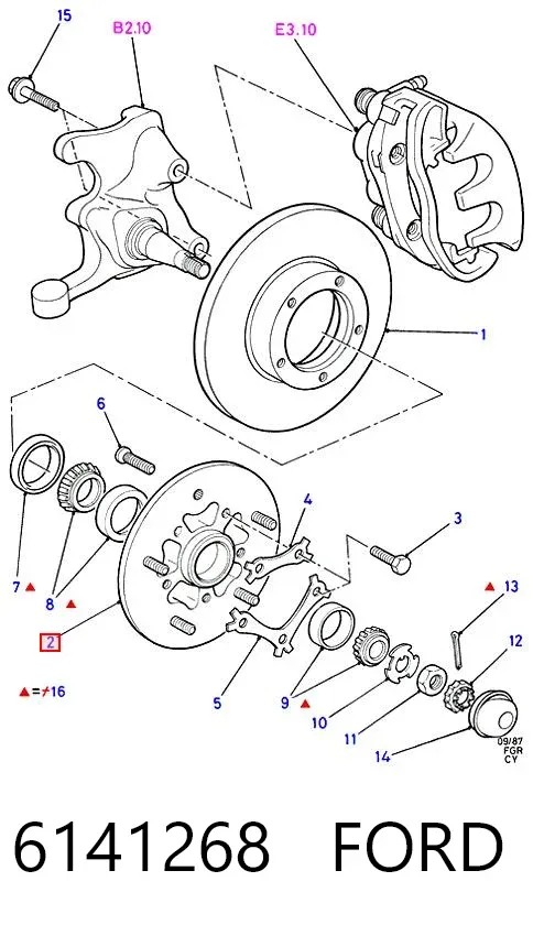 Передняя ступица 6141268 Ford