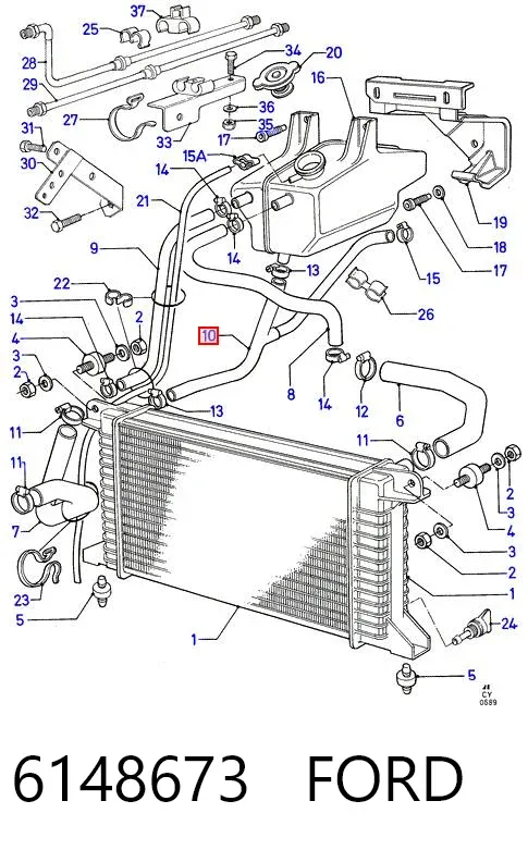 Шланг расширительного бачка нижний 6148673 Ford