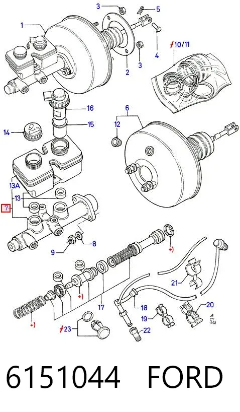 Главный тормозной цилиндр 6151044 Ford