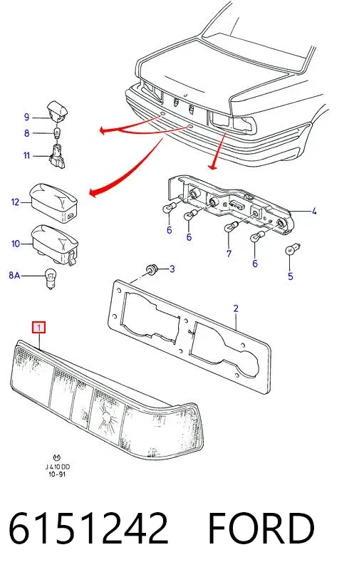 Задний фонарь 6151242 Ford