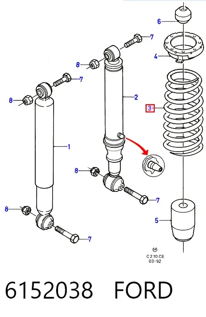 Задняя пружина 6152038 Ford