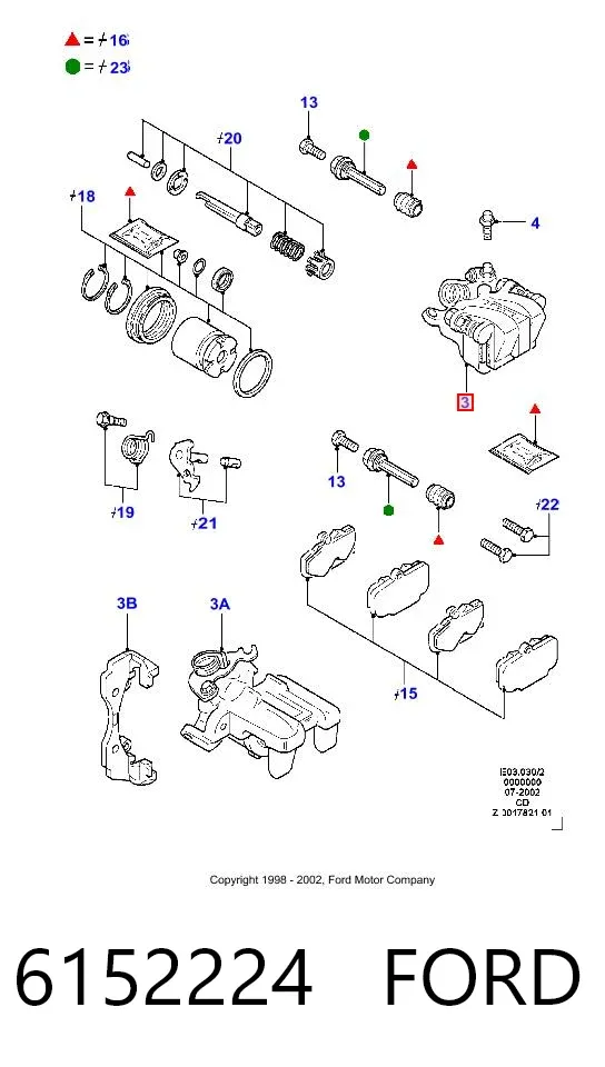 Суппорт задний левый 6152224 Ford