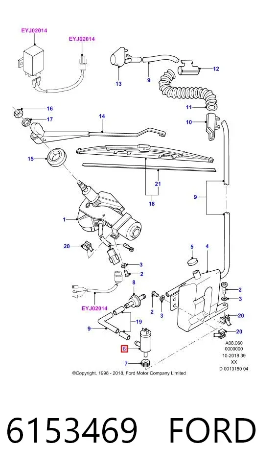 Моторчик омывателя 6153469 Ford