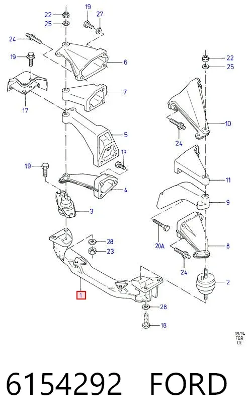 Подрамник передний 6154292 Ford