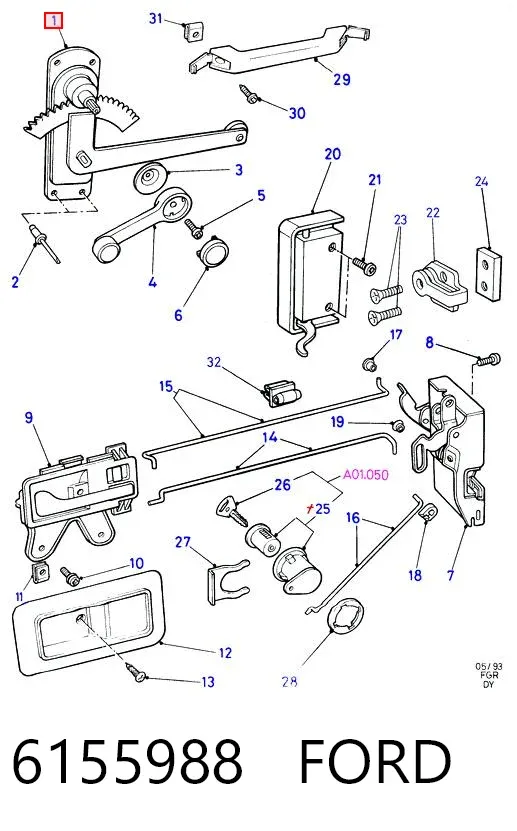 Стеклоподъемник передней правой двери Ford Transit IV