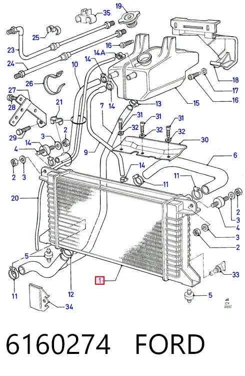 Радиатор 6160274 Ford