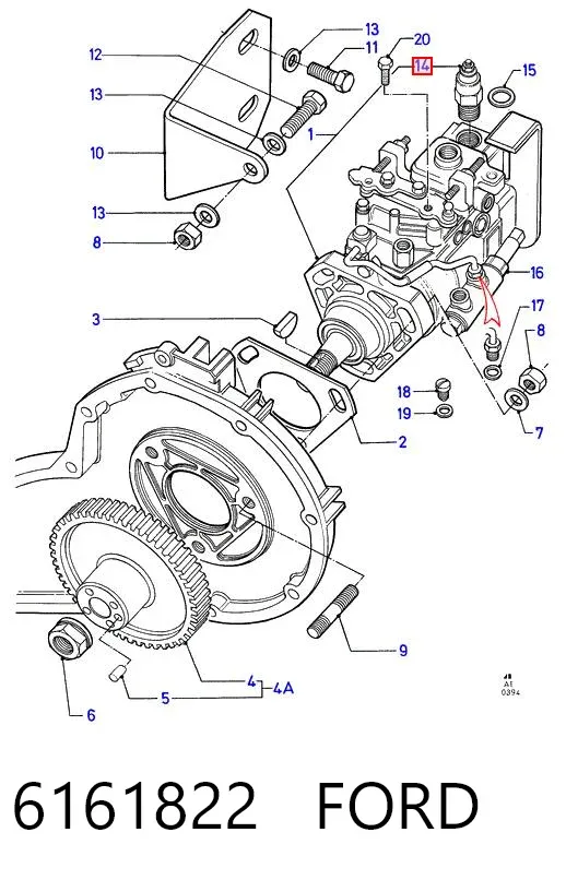 Клапан ТНВД отсечки топлива (дизель-стоп) 6161822 Ford