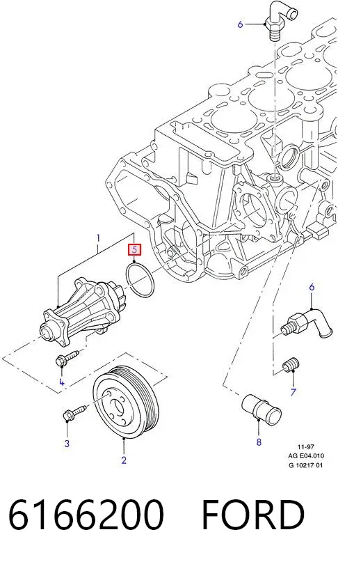 Уплотнительное кольцо, универсальное 6166200 Ford