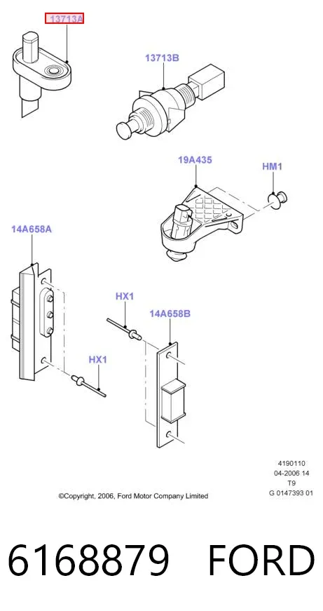 Датчик закрывания дверей 6168879 Ford