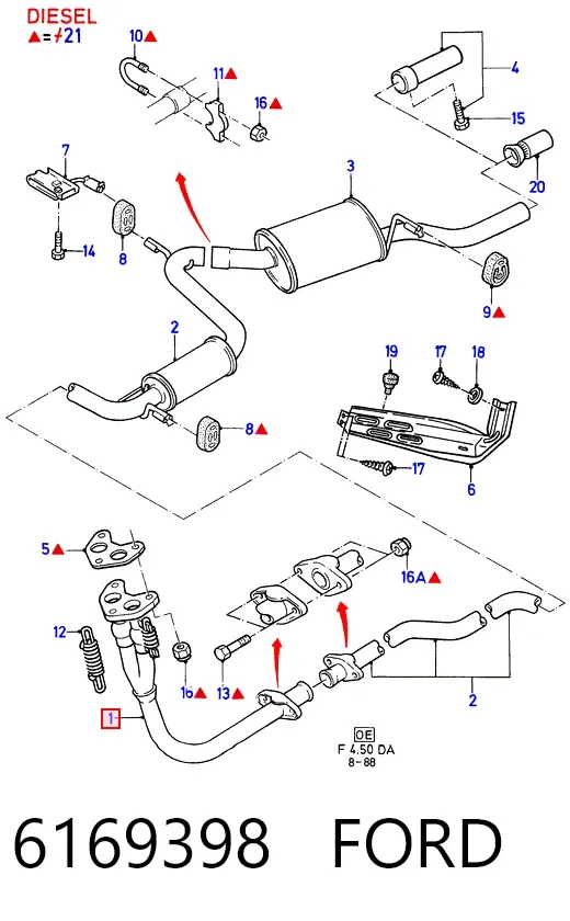 Щетки генератора 6169398 Ford