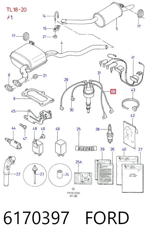 Высоковольтные провода 6170397 Ford