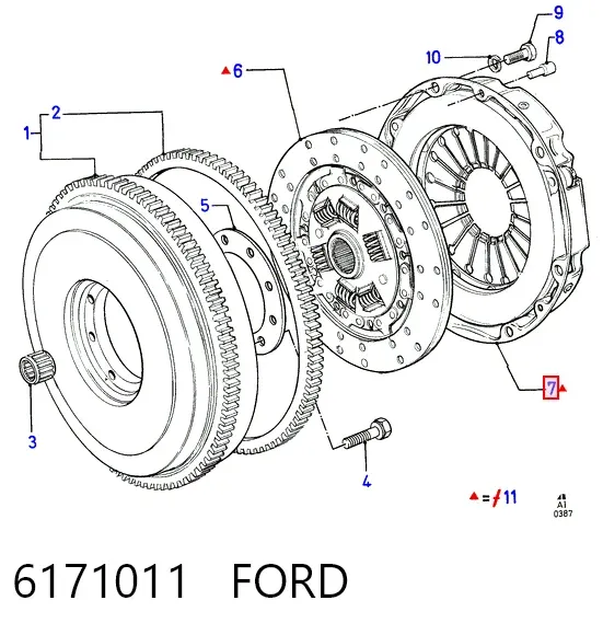 Корзина сцепления 6171011 Ford