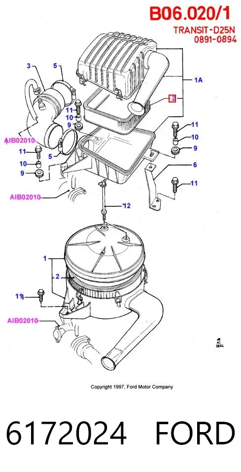 Воздушный фильтр 6172024 Ford