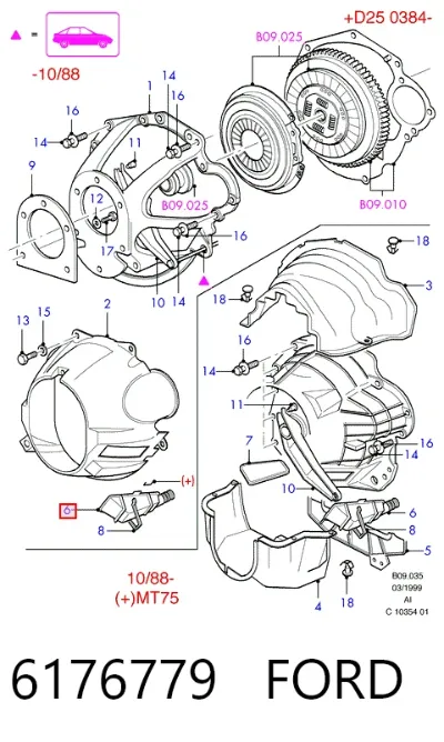 Пыльник вилки сцепления FORD 6176779