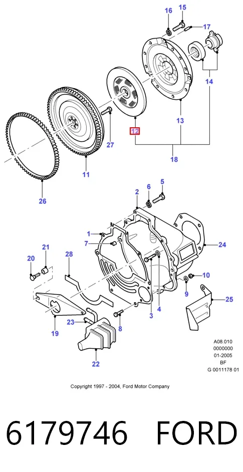 Диск сцепления 6179746 Ford