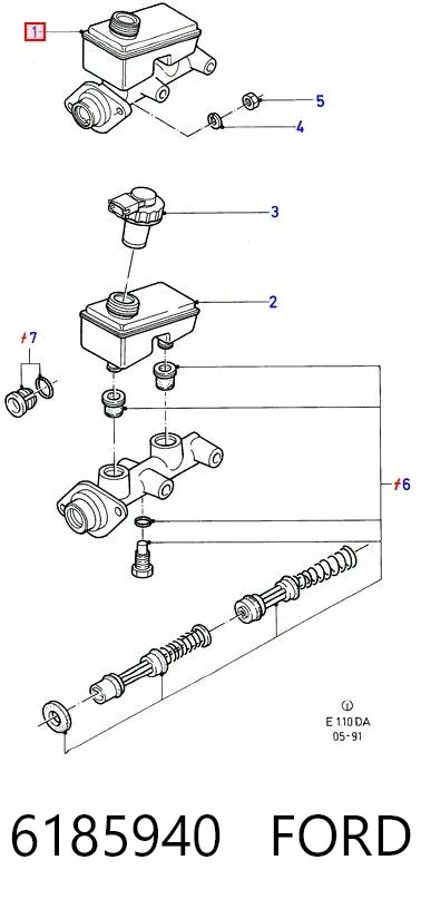 Главный тормозной цилиндр 6185940 Ford