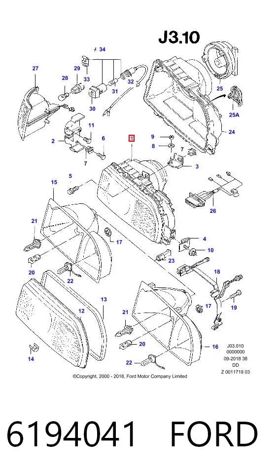 Левая фара 6194041 Ford