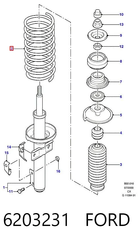 Передняя пружина 6203231 Ford