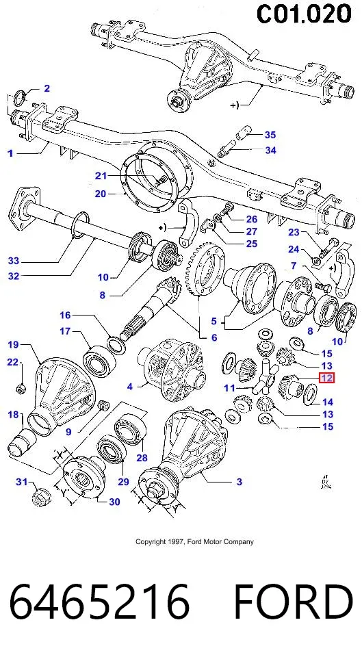 Шестерня дифференциала 6465216 Ford