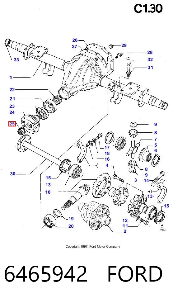 Сальник хвостовика 6465942 Ford