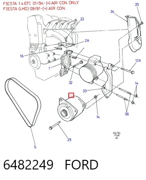 Натяжной ролик 6482249 Ford