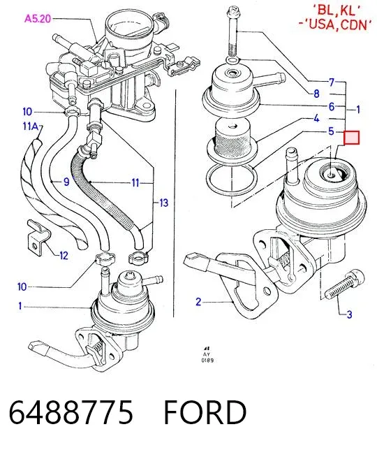 Механический топливный насос 6488775 Ford
